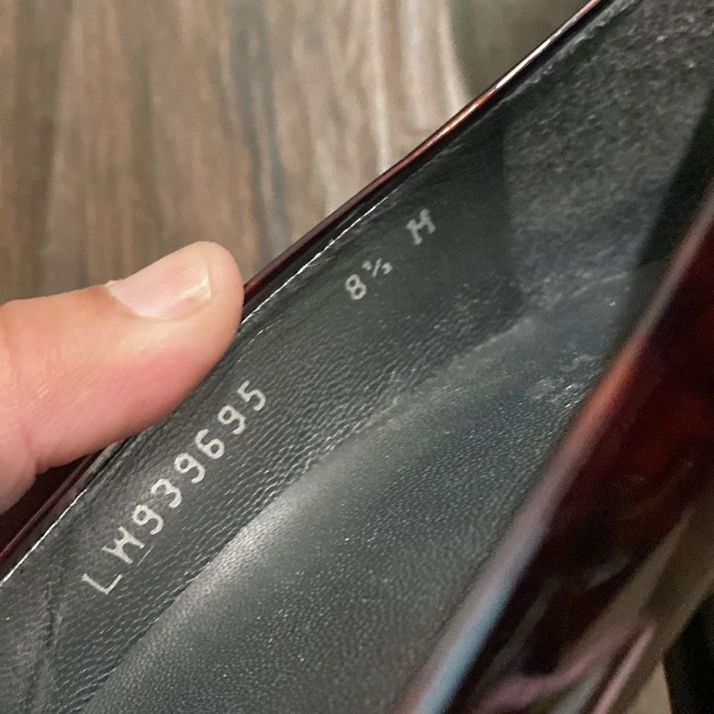 Stuart Weitzman patent leather l brown platform open toe pumps heels size 8.5M